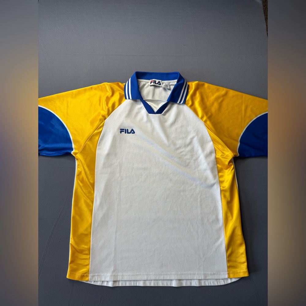Vintage y2k Fila Polo Soccer Jersey Size Large #774